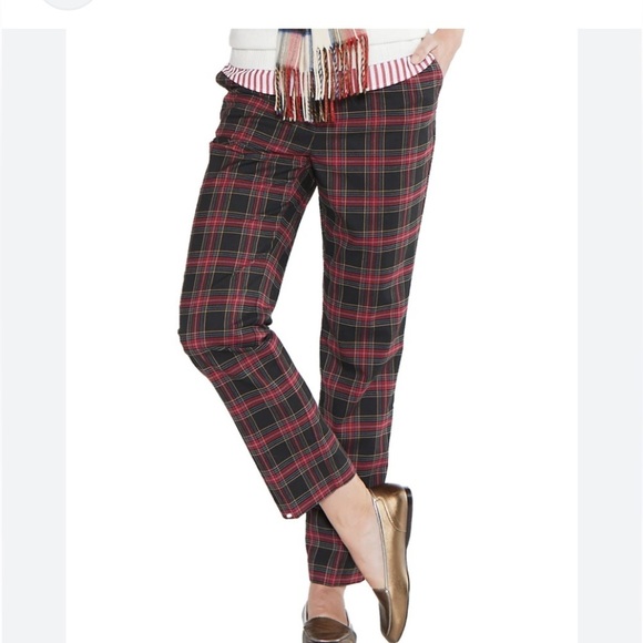 J. Crew Cafe Capri Wool Red Tartan Pant size 4 - Picture 1 of 11
